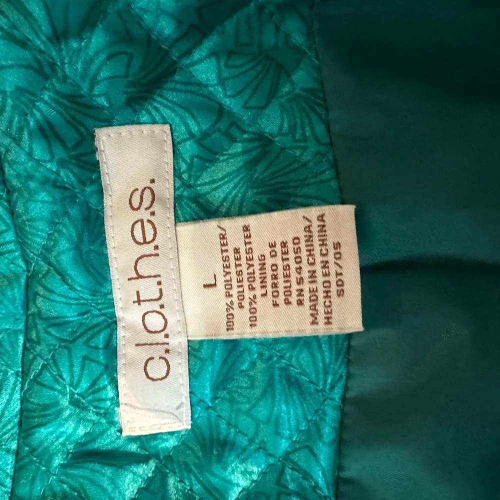 C.L.O.T.H.E.S green zipper pockets quilted jacket in green Large - Picture 9 of 16